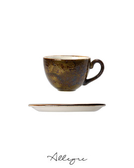 228 ml Cappuccino/ Coffee/ Tea Cup and 5.75 in. Saucer - Speckled Brown