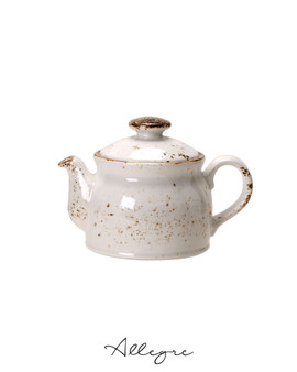 425 ml Tea Pot with Lid - Speckled White