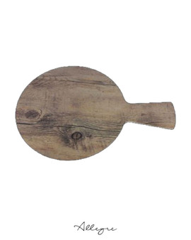 Wood-like Round Serving Board with Handle 11.75 in.