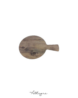 Wood-like Round Serving Board with Handle 7  in.