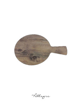 Wood-like Round Serving Board with Handle 9 in.