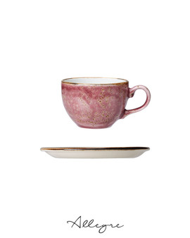 228 ml Cappuccino/ Coffee/ Tea Cup and 5.75 in. Saucer - Speckled Raspberry