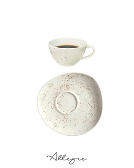 220 ml Coffee/ Tea Cup and 6 in. Free-Form Saucer - Pebble