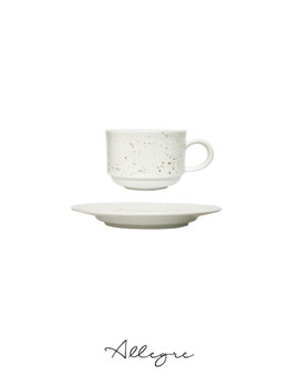 170 ml Stackable Coffee/ Tea Cup and 6.2 in. Saucer - Pebble