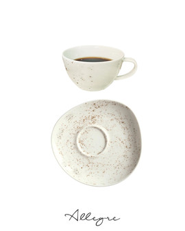 280 ml Cappuccino/ Coffee/ Tea Cup and 6 in. Free-Form Saucer - Pebble