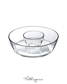 1.8 L (63.2 oz) Large Chip & Dip Glass Bowl for snacks, desserts, chips, fruits, salads, etc.