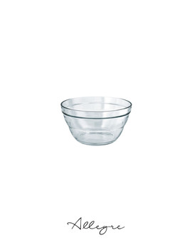 670 ml (23.5 oz) Medium Round Ringed Glass Bowl for snacks, desserts, candies, nuts, chips, fruits, soups, etc.