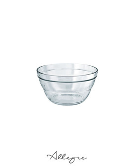 1.2 L (42.4 oz) Medium Round Ringed Glass Bowl for snacks, desserts, candies, nuts, chips, fruits, etc.