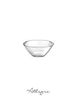 550 ml (19.4 oz) Medium Square Glass Bowl with Handles for snacks, desserts, candies, nuts, chips, fruits, soups, etc.