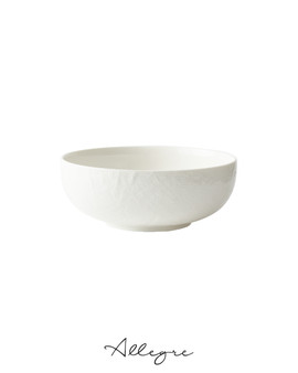 966 ml Serving Bowl for 3 to 4 Persons/ Large Ramen, Noodle Bowl 7.25 in. - Knit White