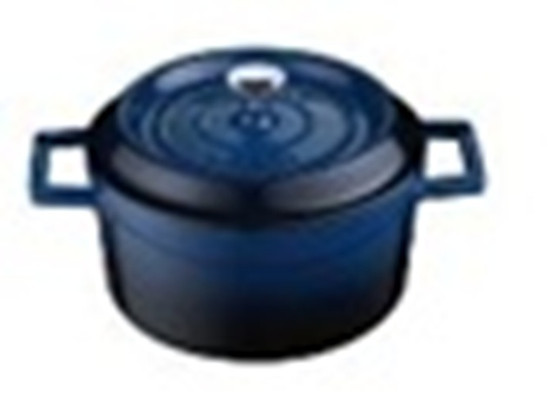 24 cm Blue Cast Iron Round Casserole 4.49 L - Lava