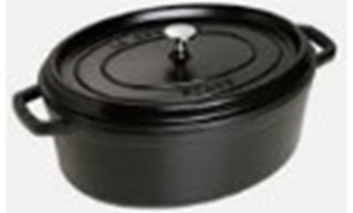 3.9 L Black Cast Iron Oval Casserole - Lava