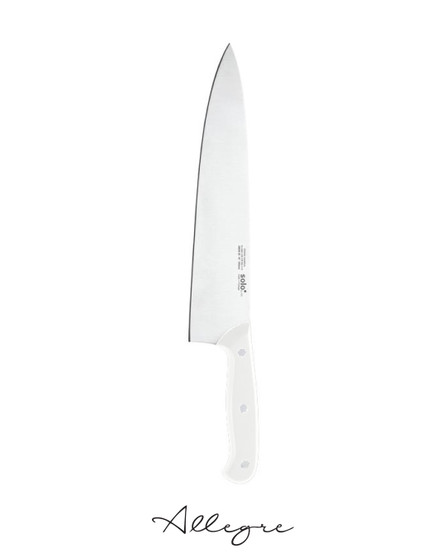 10 in. Blade Chef's Knife, White Handle, Professional Grade - EuroPro Solo