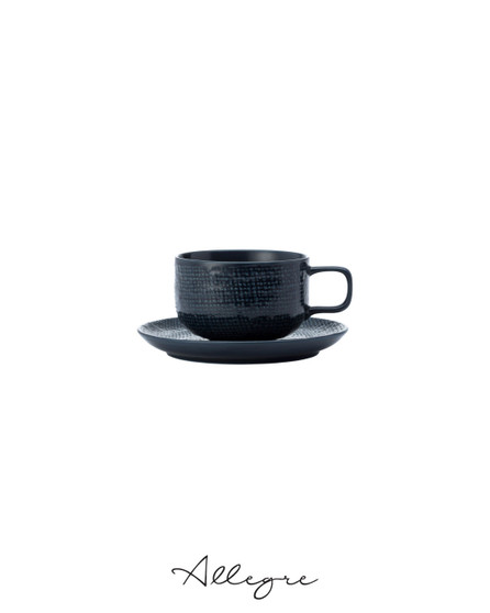 166 ml Coffee/ Tea Cup and 5.25 in. Saucer - Knit Navy Blue