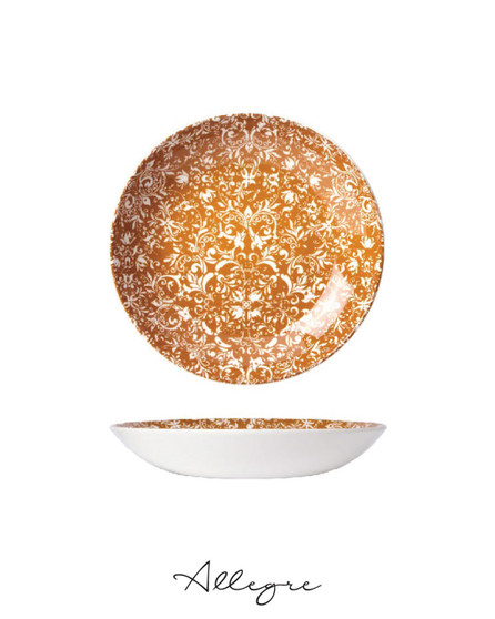 8.5 in. Individual Salad Bowl/  Shallow Serving Dish for 2 Persons 850 ml - Ink Legacy Ginger