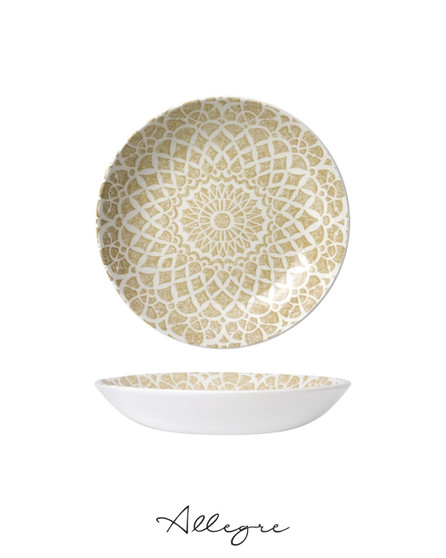 8.5 in. Individual Salad Bowl/ Shallow Serving Dish for 2 Persons 790 ml - Mirari Sand