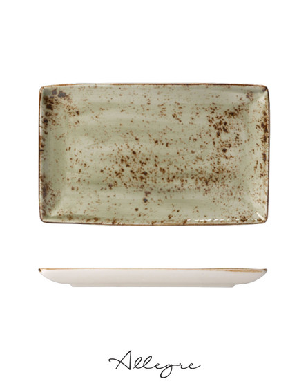 10.63in. L x 6.5in. W Rectangle Serving Plate for 2 to 3 Persons - Speckled Green