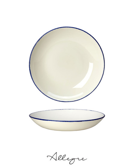 8.5 in. Individual Salad Bowl/ Shallow Serving Dish for 2 Persons 790 ml - Azure