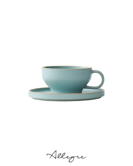 240 ml Coffee/ Cappuccino Cup and 6 in. Saucer - MOD Frosted Blue