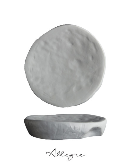 9.25 in. Raised Abstract Serving Plate for 2 to 3 Persons - Artisan White