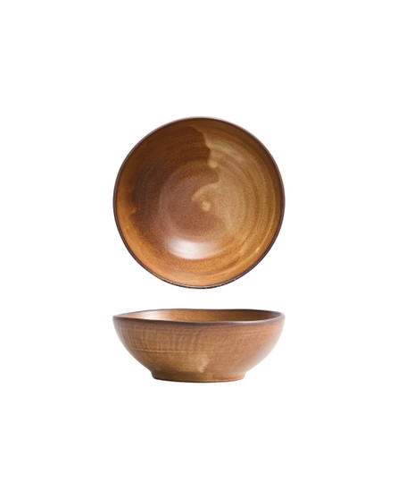 6.5 in. Bowl for Soup, Cereal, Congee, Noodles, Ramen etc. 556 ml - WoodFire Dark Oak