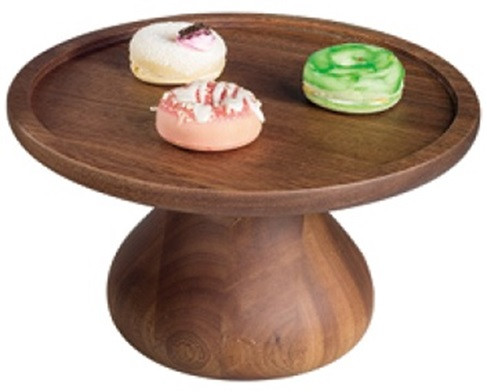 31 in. x 14 cm Ht, Round Display Wood Stand, Sapele Wood - Allegre