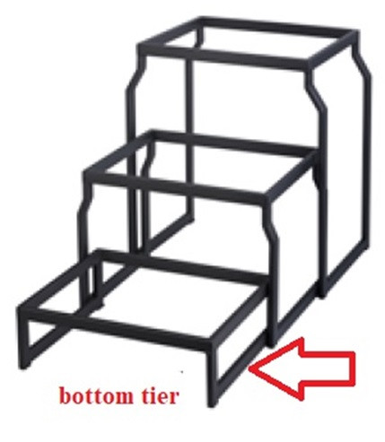 T Collection GN 1/2 Black Lowest-Tier Steel Riser