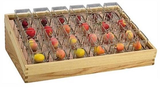 50 x 32 x 14.5 cm Dessert Dish Display Set #504058, With 24 Pieces Square Glass - Allegre