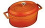 3.9 L Orange Cast Iron Oval Casserole - Lava