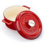 24 cm Red & White Cast Iron Round Casserole 4.49 L - Lava