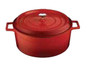 24 cm Red Cast Iron Round Casserole 4.49 L - Lava