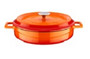 28 cm Orange Cast Iron Shallow Round Casserole 3.51 L - Lava