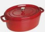 3.9 L Red Cast Iron Oval Casserole - Lava