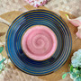 10.75 in. Ripple Dinner Plate/ Serving Plate for 2 to 3 Persons - Harmony Blue