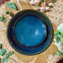 10.75 in. Ripple Dinner Plate/ Serving Plate for 2 to 3 Persons - Harmony Blue