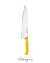 10 in. Blade Chef's Knife, Yellow Handle, Professional Grade - EuroPro Solo