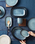 12.5 in. Show Plate/ Serving Plate for 6 to 8 Persons - Knit Denim