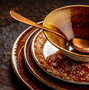 6 in.  Bread Bun, Pastry, Cocktail Plate - Vesuvius Amber