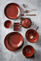 10.25 in. Shallow Serving Dish for 5 to 8 Persons 1.4 L - Rustic Crimson