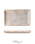 10.63in. L x 6.5in. W Rectangle Serving Plate for 2 to 3 Persons - Speckled White