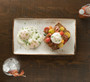 13in. L x 7.5in. W - Rectangle Serving Plate for 4 to 5 Persons - Speckled White