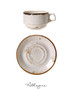 200 ml Stackable Coffee/ Tea Cup and 5.75 in. Saucer - Speckled White