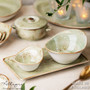 10.63in. L x 6.5in. W Rectangle Serving Plate for 2 to 3 Persons - Speckled Green