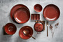 6.5 in. Bread Bun, Pastry, Cocktail Plate - Rustic Crimson