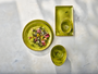 10.63in. L x 6.5in. W Rectangle Serving Plate for 2 to 3 Persons - Speckled Apple Green