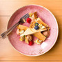 8.5 in. Individual Salad Bowl/ Shallow Serving Dish for 2 Persons 850 ml - Speckled Raspberry