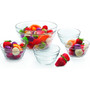 670 ml (23.5 oz) Medium Round Ringed Glass Bowl for snacks, desserts, candies, nuts, chips, fruits, soups, etc.