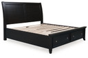 Bambori - Dark Brown - California King Sleigh Storage Bed