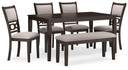 Langwest - Brown - Dining Room Table Set (Set of 6)