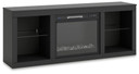 Cayberry - Black - 64" TV Stand With Electric Fireplace